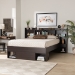 Baxton Studio Dexton Modern and Contemporary Dark Brown Finished Wood Queen Size Platform Storage Bed - BSOSEBED13031026-Modi Wenge-Queen