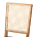 Baxton Studio Idris Mid-Century Modern Black Fabric Upholstered and Oak brown Finished 2-Piece Rattan Dining Chair Set - BSOSK9004-Oak-DC-2PK