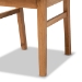 Baxton Studio Idris Mid-Century Modern Black Fabric Upholstered and Oak brown Finished 2-Piece Rattan Dining Chair Set - BSOSK9004-Oak-DC-2PK