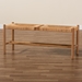Baxton Studio Saura Mid-Century Modern Oak Brown Finished Wood and Hemp Dining Bench - BSOSK9151-Oak-Bench