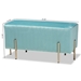 Baxton Studio Helaine Contemporary Glam and Luxe Sky Blue Fabric Upholstered and Gold Metal Bench Ottoman - BSOFZD200124-Light Blue-Bench