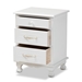 Baxton Studio Layton Classic and Traditional White Finished Wood 3-Drawer End Table - BSOFZC180882-White Wooden-ET