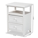 Baxton Studio Karsen Modern and Contemporary White Finished Wood 2-Drawer End Table - BSOFZCabinet190808-White Wooden-2DW-ET