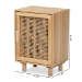 Baxton Studio Maclean Mid-Century Modern Rattan and Natural Brown Finished Wood 1-Door End Table - BSOLYA20-104-Natural-ET