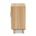 Baxton Studio Maclean Mid-Century Modern Rattan and Natural Brown Finished Wood 1-Door End Table - BSOLYA20-104-Natural-ET