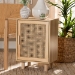 Baxton Studio Maclean Mid-Century Modern Rattan and Natural Brown Finished Wood 1-Door End Table - BSOLYA20-104-Natural-ET