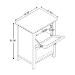 Baxton Studio Sariah Mid-Century Modern White Finished Wood and Rattan 2-Door End Table - BSOFMA-0176-Wooden 2 Drawer-ET