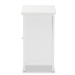 Baxton Studio Sariah Mid-Century Modern White Finished Wood and Rattan 2-Door End Table - BSOFMA-0176-Wooden 2 Drawer-ET