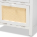 Baxton Studio Sariah Mid-Century Modern White Finished Wood and Rattan 2-Door End Table - BSOFMA-0176-Wooden 2 Drawer-ET