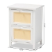 Baxton Studio Sariah Mid-Century Modern White Finished Wood and Rattan 2-Door End Table - BSOFMA-0176-Wooden 2 Drawer-ET
