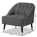 Baxton Studio Ellard Modern and Contemporary Grey Velvet Fabric Upholstered and Two-Tone Dark Brown and Gold Finished Wood Accent Chair - BSOHH-022-Velvet Grey-Chair