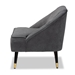 Baxton Studio Ellard Modern and Contemporary Grey Velvet Fabric Upholstered and Two-Tone Dark Brown and Gold Finished Wood Accent Chair - BSOHH-022-Velvet Grey-Chair