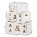 Baxton Studio Sagen Modern and Contemporary White Finished Wood 3-Piece Storage Crate Set - BSOTLM1841-White Crates-3 Piece Set