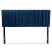 Baxton Studio Emile Modern and Contemporary Navy Blue Velvet Fabric Upholstered and Dark Brown Finished Wood Full Size Headboard - BSOEmile-Navy Blue Velvet-HB-Full