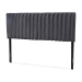 Baxton Studio Emile Modern and Contemporary Grey Velvet Fabric Upholstered and Dark Brown Finished Wood King Size Headboard - BSOEmile-Grey Velvet-HB-King