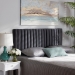 Baxton Studio Emile Modern and Contemporary Grey Velvet Fabric Upholstered and Dark Brown Finished Wood King Size Headboard - BSOEmile-Grey Velvet-HB-King