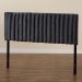 Baxton Studio Emile Modern and Contemporary Grey Velvet Fabric Upholstered and Dark Brown Finished Wood King Size Headboard - BSOEmile-Grey Velvet-HB-King
