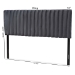 Baxton Studio Emile Modern and Contemporary Grey Velvet Fabric Upholstered and Dark Brown Finished Wood King Size Headboard - BSOEmile-Grey Velvet-HB-King