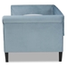 Baxton Studio Cora Modern and Contemporary Light Blue Velvet Fabric Upholstered and Dark Brown Finished Wood Full Size Daybed - BSOCora-Light Blue Velvet-Daybed-Full