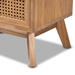 Baxton Studio Baden Mid-Century Modern Walnut Brown Finished Wood 2-Drawer End Table with Rattan - BSOFZC20659-Wood/Rattan-2DW
