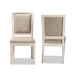 Baxton Studio Louane Traditional French Inspired Grey Fabric Upholstered and White Finished Wood 2-Piece Dining Chair Set - BSOW-LOUIS-R-02-Off White/Grey-Chair
