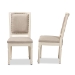 Baxton Studio Louane Traditional French Inspired Grey Fabric Upholstered and White Finished Wood 2-Piece Dining Chair Set - BSOW-LOUIS-R-02-Off White/Grey-Chair