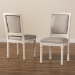 Baxton Studio Louane Traditional French Inspired Grey Fabric Upholstered and White Finished Wood 2-Piece Dining Chair Set - BSOW-LOUIS-R-02-Off White/Grey-Chair