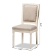 Baxton Studio Louane Traditional French Inspired Grey Fabric Upholstered and White Finished Wood 2-Piece Dining Chair Set - BSOW-LOUIS-R-02-Off White/Grey-Chair