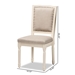 Baxton Studio Louane Traditional French Inspired Grey Fabric Upholstered and White Finished Wood 2-Piece Dining Chair Set - BSOW-LOUIS-R-02-Off White/Grey-Chair