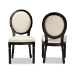 Baxton Studio Louis Traditional French Inspired Beige Faux Leather Upholstered and Black Finished Wood 2-Piece Dining Chair Set - BSOW-LOUIS-O-07-Black/Beige-Chair