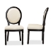 Baxton Studio Louis Traditional French Inspired Beige Faux Leather Upholstered and Black Finished Wood 2-Piece Dining Chair Set - BSOW-LOUIS-O-07-Black/Beige-Chair