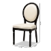 Baxton Studio Louis Traditional French Inspired Beige Faux Leather Upholstered and Black Finished Wood 2-Piece Dining Chair Set - BSOW-LOUIS-O-07-Black/Beige-Chair