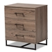 Baxton Studio Daxton Modern and Contemporary Rustic Oak Finished Wood 3-Drawer Storage Chest