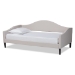 Baxton Studio Milligan Modern and Contemporary Beige Fabric Upholstered and Dark Brown Finished Wood Full Size Daybed