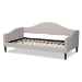 Baxton Studio Milligan Modern and Contemporary Beige Fabric Upholstered and Dark Brown Finished Wood Full Size Daybed - BSOMilligan-Beige-Daybed-Full