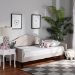 Baxton Studio Milligan Modern and Contemporary Beige Fabric Upholstered and Dark Brown Finished Wood Full Size Daybed - BSOMilligan-Beige-Daybed-Full