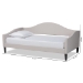 Baxton Studio Milligan Modern and Contemporary Beige Fabric Upholstered and Dark Brown Finished Wood Full Size Daybed - BSOMilligan-Beige-Daybed-Full