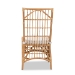 bali & pari Rose Modern Bohemian White Fabric Upholstered and Natural Brown Rattan Dining Chair - BSORose-Rattan-DC No Arm