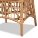 bali & pari Rose Modern Bohemian White Fabric Upholstered and Natural Brown Rattan Dining Chair - BSORose-Rattan-DC No Arm
