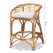 bali & pari Maverick Modern Bohemian White Fabric Upholstered and Natural Brown Rattan Counter Stool - BSOMaverick-Rattan-CS