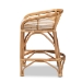 bali & pari Maverick Modern Bohemian White Fabric Upholstered and Natural Brown Rattan Counter Stool - BSOMaverick-Rattan-CS