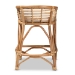 bali & pari Maverick Modern Bohemian White Fabric Upholstered and Natural Brown Rattan Counter Stool - BSOMaverick-Rattan-CS