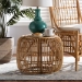 bali & pari Maverick Modern Bohemian Natural Brown Rattan End table - BSOMaverick-Rattan-ET