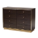 Baxton Studio Cormac Modern and Contemporary Espresso Brown Finished Wood and Gold Metal 8-Drawer Dresser