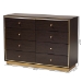 Baxton Studio Cormac Modern and Contemporary Espresso Brown Finished Wood and Gold Metal 8-Drawer Dresser - BSOLV28COD28232-Modi Wenge-8DW-Dresser