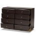 Baxton Studio Cormac Modern and Contemporary Espresso Brown Finished Wood and Gold Metal 8-Drawer Dresser - BSOLV28COD28232-Modi Wenge-8DW-Dresser