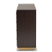 Baxton Studio Cormac Modern and Contemporary Espresso Brown Finished Wood and Gold Metal 8-Drawer Dresser - BSOLV28COD28232-Modi Wenge-8DW-Dresser