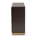 Baxton Studio Cormac Modern and Contemporary Espresso Brown Finished Wood and Gold Metal 8-Drawer Dresser - BSOLV28COD28232-Modi Wenge-8DW-Dresser