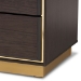 Baxton Studio Cormac Modern and Contemporary Espresso Brown Finished Wood and Gold Metal 8-Drawer Dresser - BSOLV28COD28232-Modi Wenge-8DW-Dresser