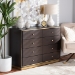 Baxton Studio Cormac Modern and Contemporary Espresso Brown Finished Wood and Gold Metal 8-Drawer Dresser - BSOLV28COD28232-Modi Wenge-8DW-Dresser
